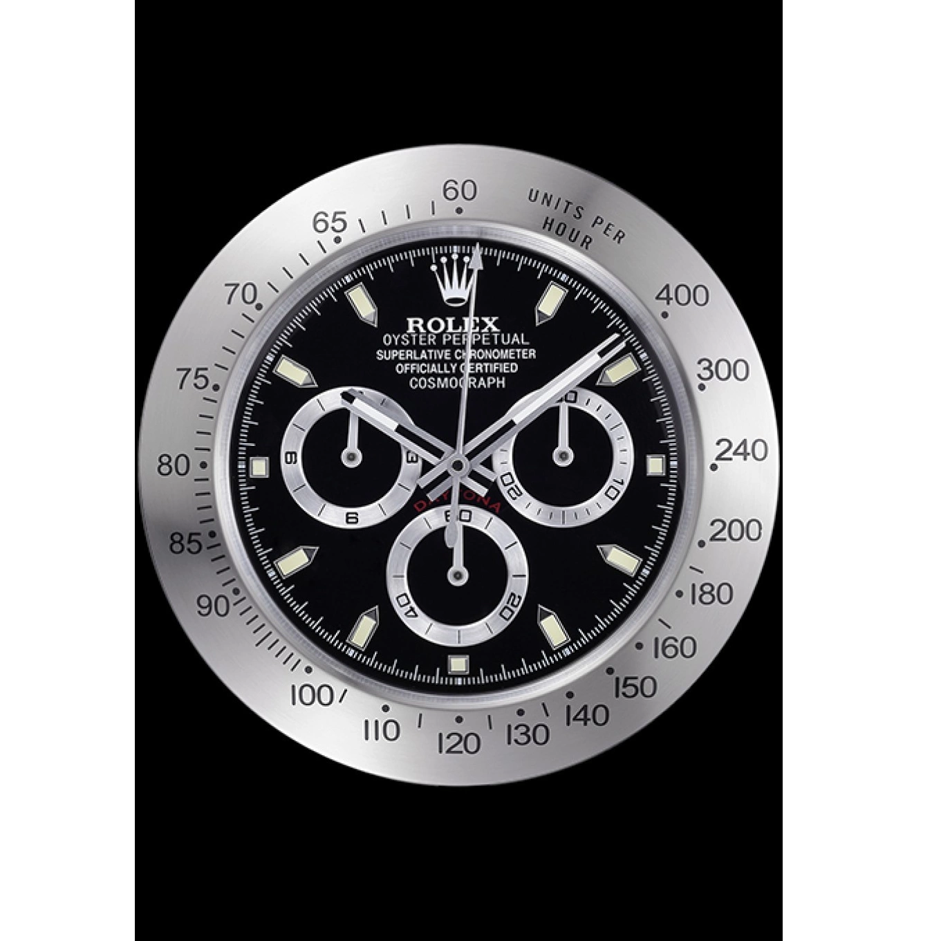 AAA Replica Watches 621909 Daytona Wall Rolex Cosmograph Clock Silver-Black 0817